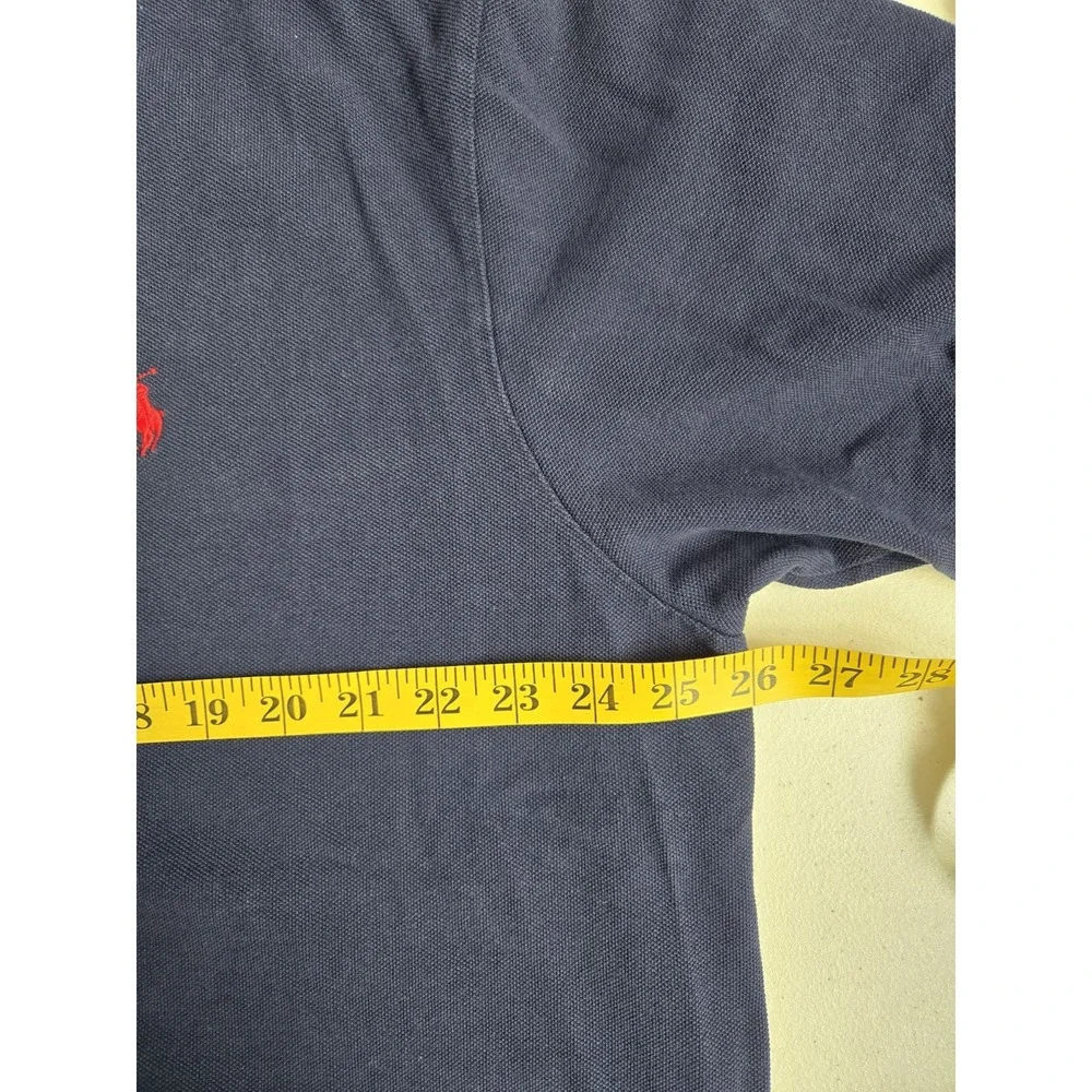 Polo Ralph Laurren Men's 2XB Navy Cotton Knit Short Sleeve Polo with Red Pony‎